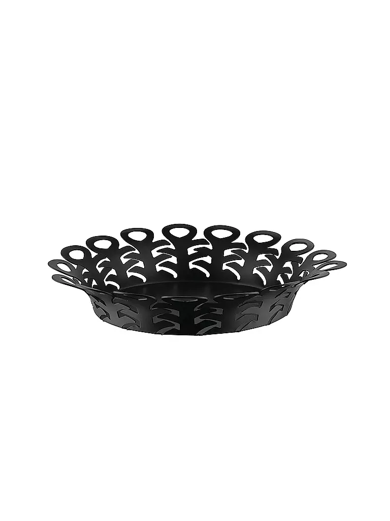 ALESSI | Corbeille VIMINI 27cm Acier inoxydable Époxy. Noir | Noir