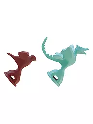 ALESSI | Ensemble de 2 sifflets pour bouilloire Vert clair Rouge | Argent
