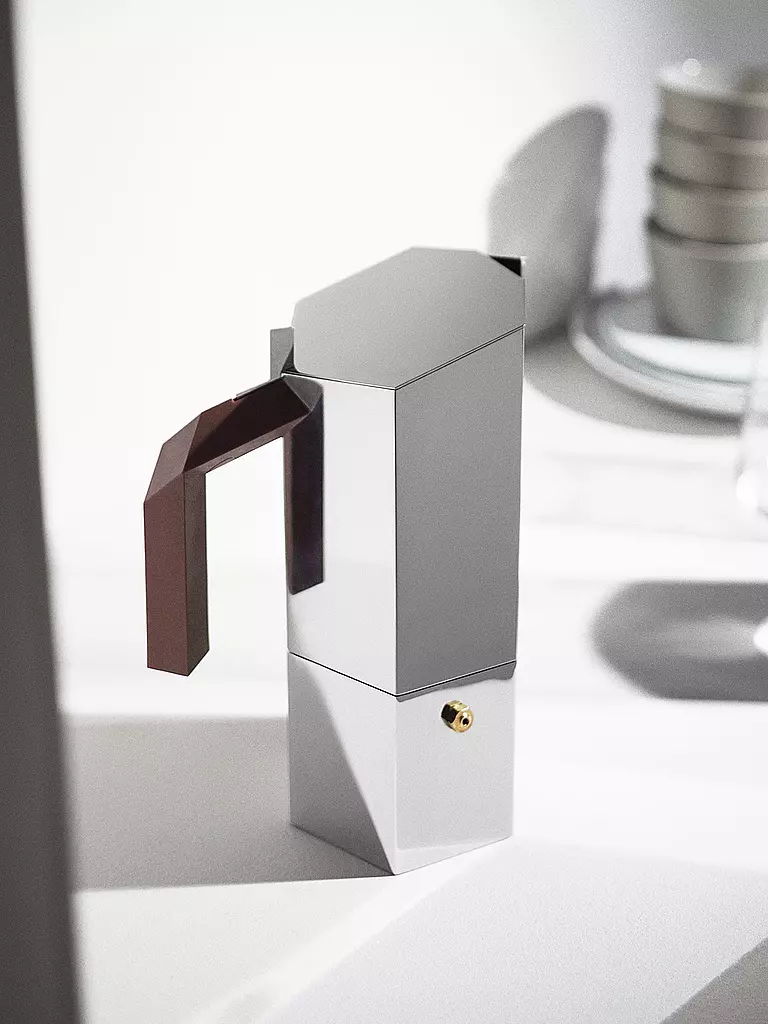 ALESSI | Espresso MENHIR 6 tasses en acier inoxydable | Argent