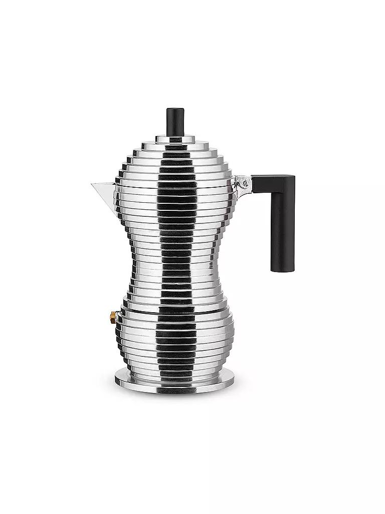 ALESSI | Espresso PULCINA 3 tasses Aluminium / Noir | Argent