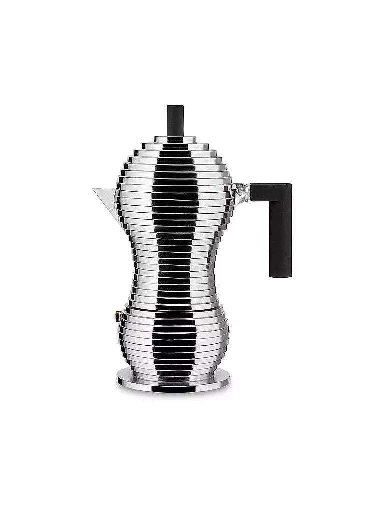 ALESSI | Espresso PULCINA 6 tasses Aluminium / Noir | silber