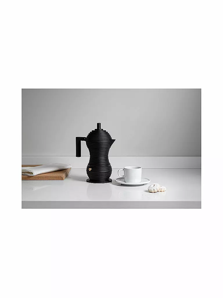ALESSI | Espressomaschine Pulcina Black Alu/Noir 1 Tasse | 