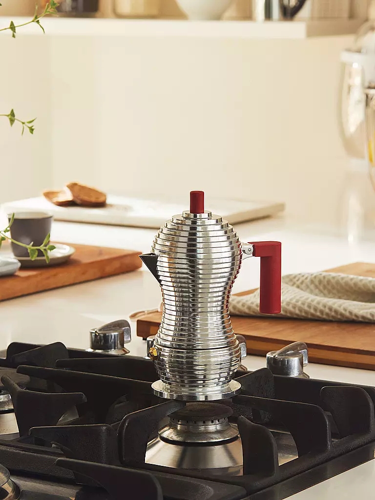 ALESSI | Machine à expresso "Pulcina" 3 tasses | Argent