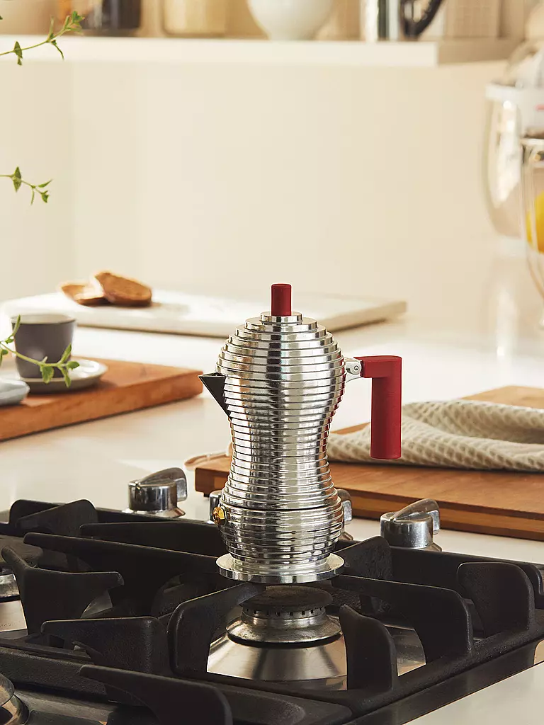 ALESSI | Machine à expresso "Pulcina" 6 tasses | Argent