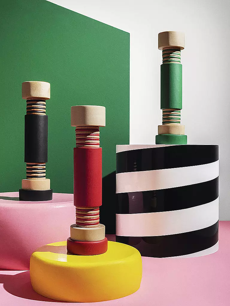 ALESSI | Moulin à sel/poivre 25cm Rouge/Naturel | Rouge