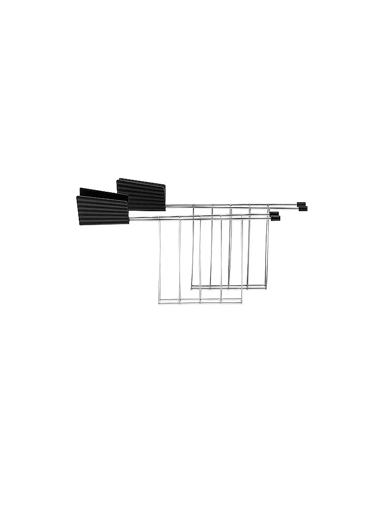 ALESSI | Pince à sandwich Plissé 2 pièces noir MDL08 RACK B | schwarz