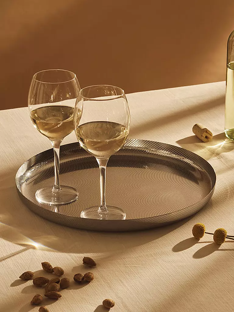 ALESSI | Plateau avec structure en relief 35cm acier inoxydable | Argent