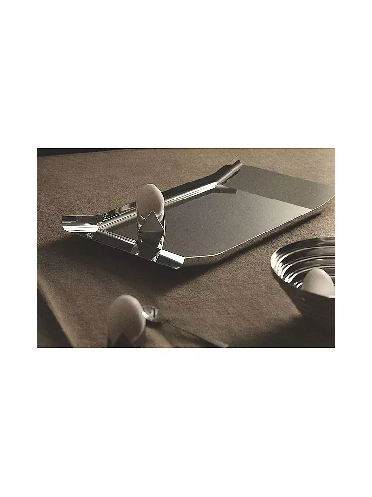 ALESSI | Plateau carré ARRAN en acier inoxydable | Argent