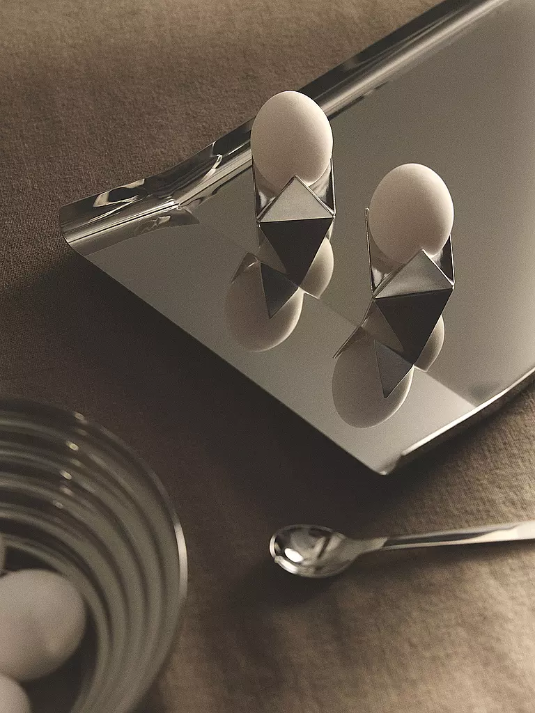 ALESSI | Plateau carré ARRAN en acier inoxydable | Argent