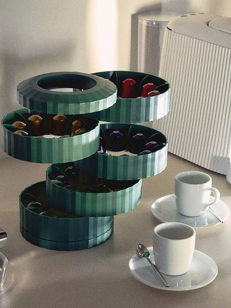 ALESSI | Porte-capsules à café PLISSE Vert | dunkelgrün