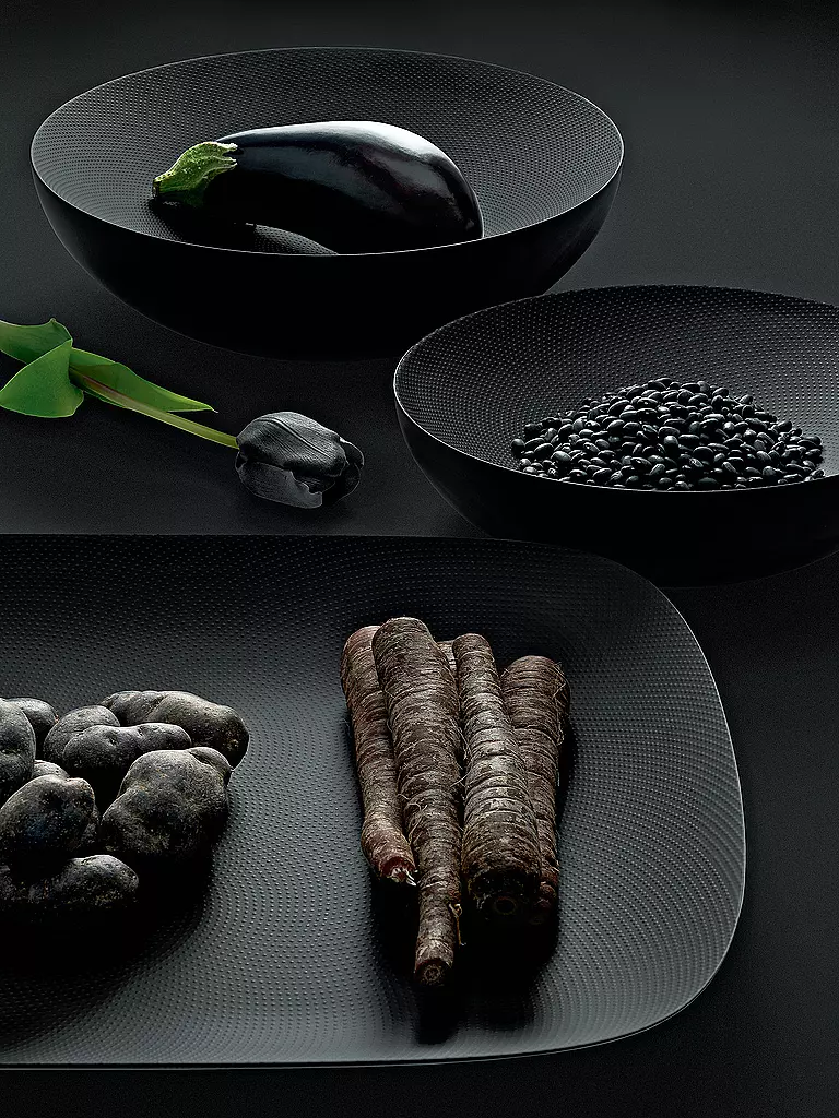 ALESSI | Schale Double Stahl 25cm Schwarz | Noir