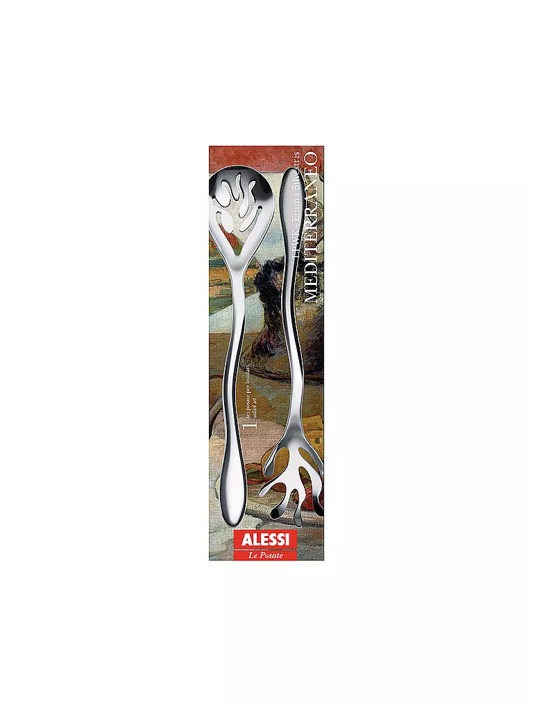 ALESSI | Service à salade Mediterraneo en acier inoxydable | silber