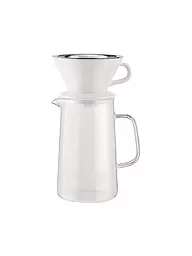 ALESSI | Set à café 3 pièces SLOW COFFEE verre/blanc/acier inoxydable | Transparent