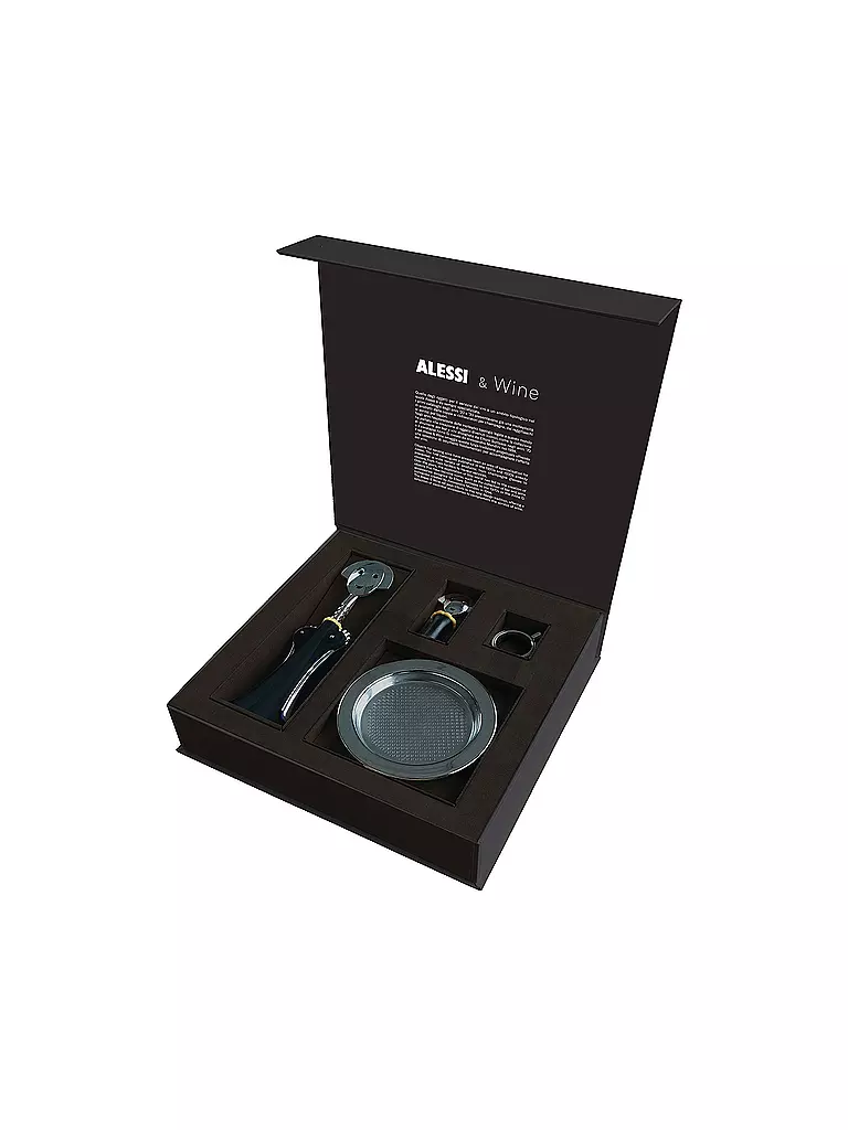 ALESSI | Set de bar ALESSI+WINE 4 pièces Noir / Acier inoxydable | 
