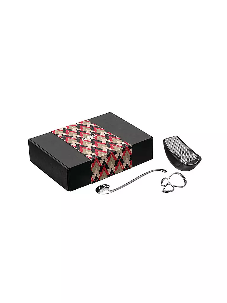 ALESSI | Set de pâtes 3 pièces en acier inoxydable/plastique | Argent