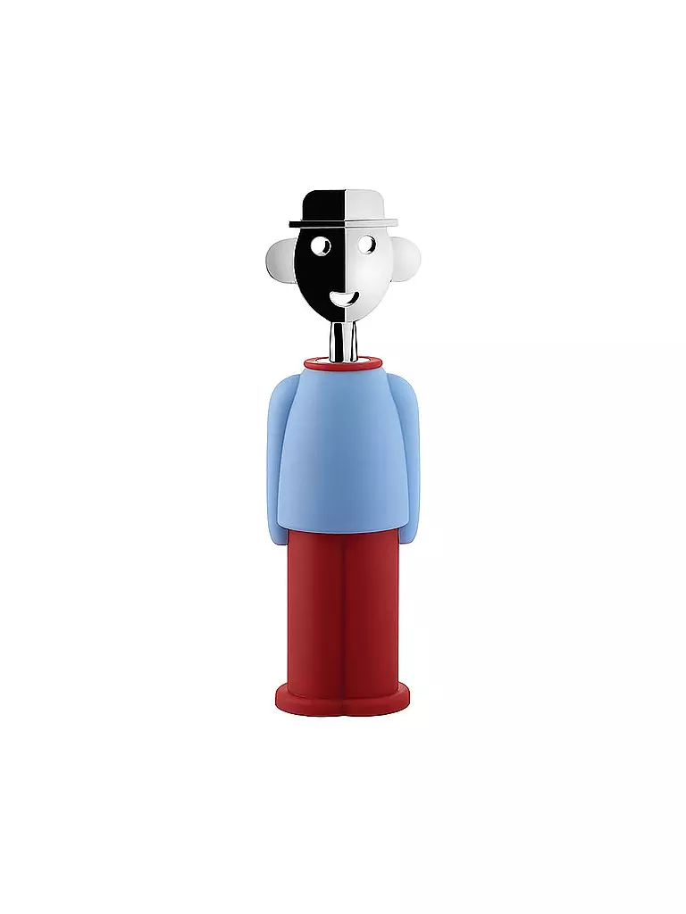 ALESSI | Tire-bouchon Alessandro M. Bleu clair/Rouge | Multicolore