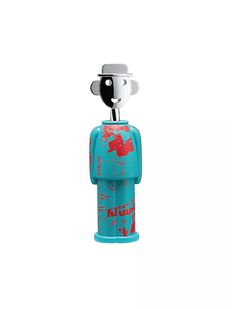 ALESSI | Tire-bouchon ALESSANDRO M. LIQUID Bleu/Rouge | Bleu clair