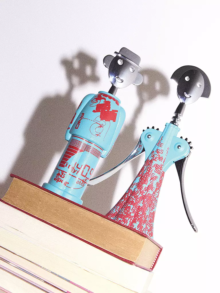 ALESSI | Tire-bouchon ANNA-G LIQUID Bleu/Rouge | Bleu clair