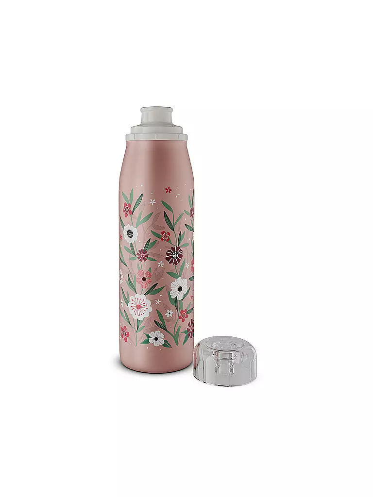 ALFI | Bouteille isotherme - Gourde isotherme enfant 0,5 l Fleurs | Rose