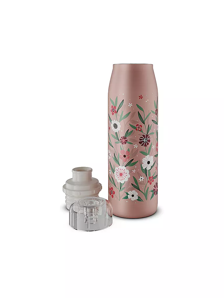 ALFI | Bouteille isotherme - Gourde isotherme enfant 0,5 l Fleurs | Rose
