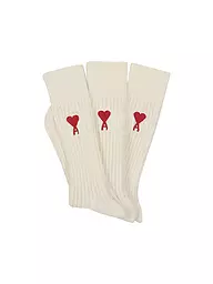AMI PARIS | Socken 3-er Pkg off white | Crème