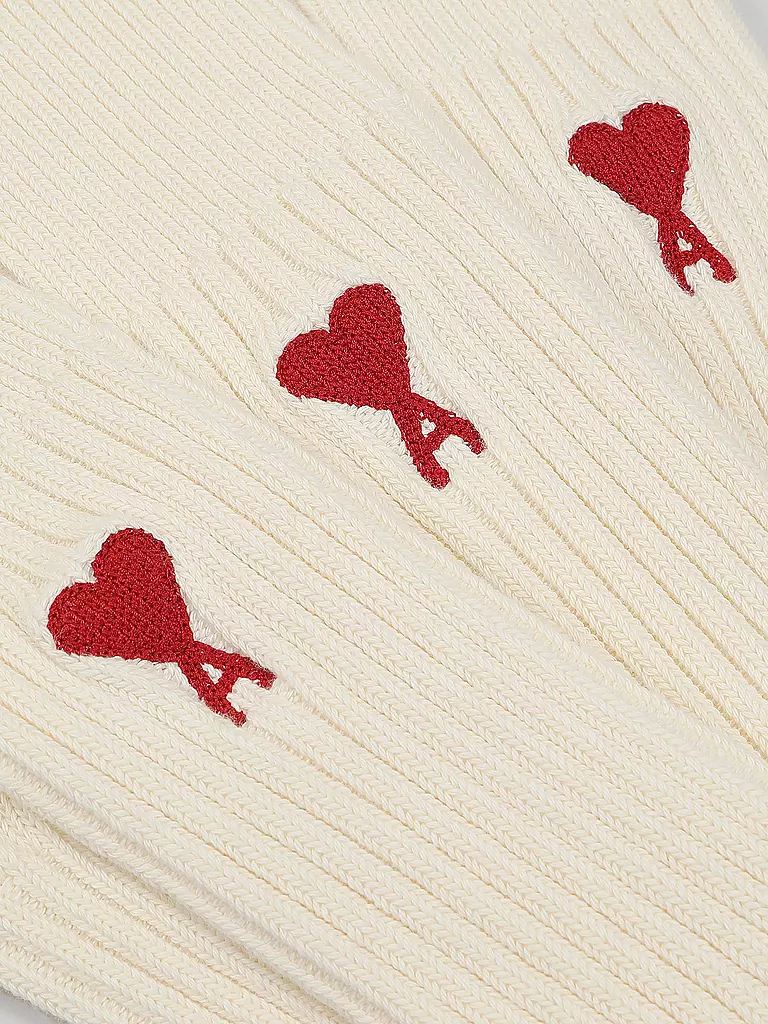 AMI PARIS | Chaussettes lot de 3 blanc cassé | creme