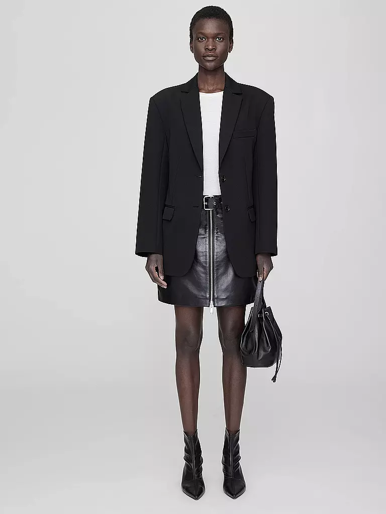 ANINE BING | Jupe en cuir ANA | Noir