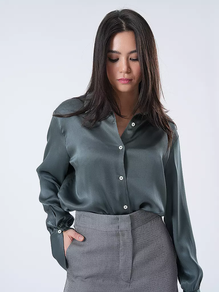 ANINE BING | Seidenbluse MONICA | Vert foncé