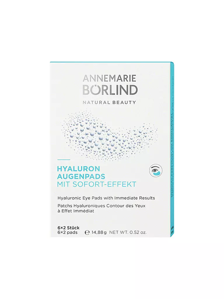 ANNEMARIE BÖRLIND | HYALURON AUGENPADS avec effet immédiat, 6 pièces | keine Farbe