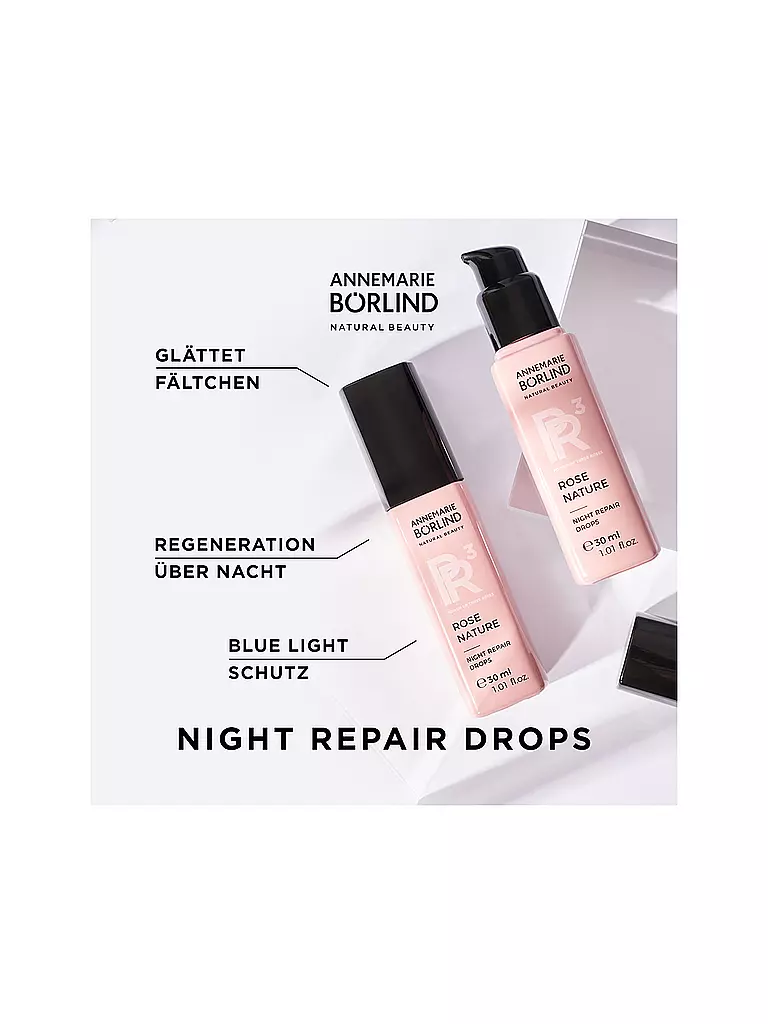 ANNEMARIE BÖRLIND | ROSE NATURE NIGHT REPAIR DROPS SÉRUM DE NUIT 30ml | 