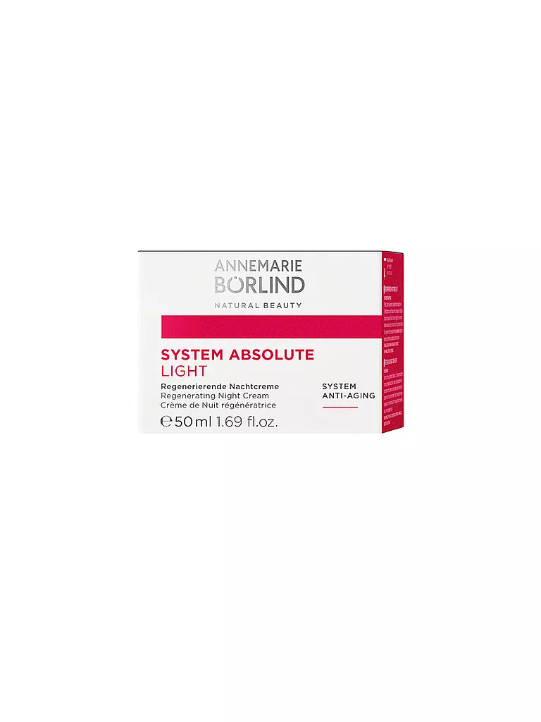 ANNEMARIE BÖRLIND | SYSTEM ABSOLUTE Crème de nuit régénératrice légère 50 ml | keine Farbe