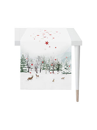 APELT | Chemin de table de Noël 140x48cm SEASON Blanc/Rouge