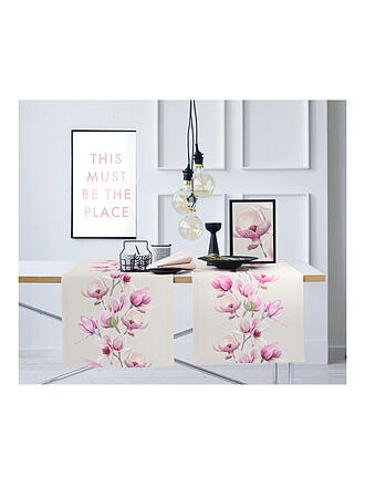 APELT | Chemin de table SEASON 140x48cm Gris/Pivoines