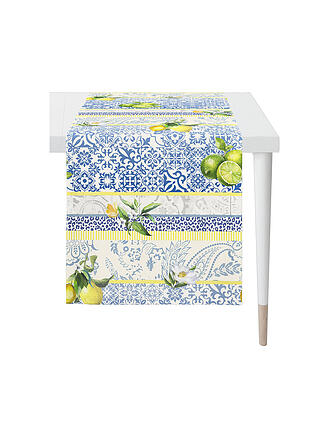 APELT | Chemin de table SEASON 140x48cm Blanc/Bleu/Agrumes