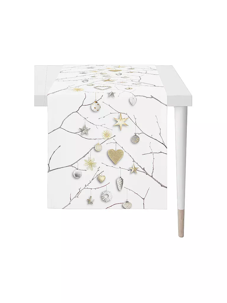 APELT | Chemin de table de Noël 140x46cm SEASON Blanc | weiss