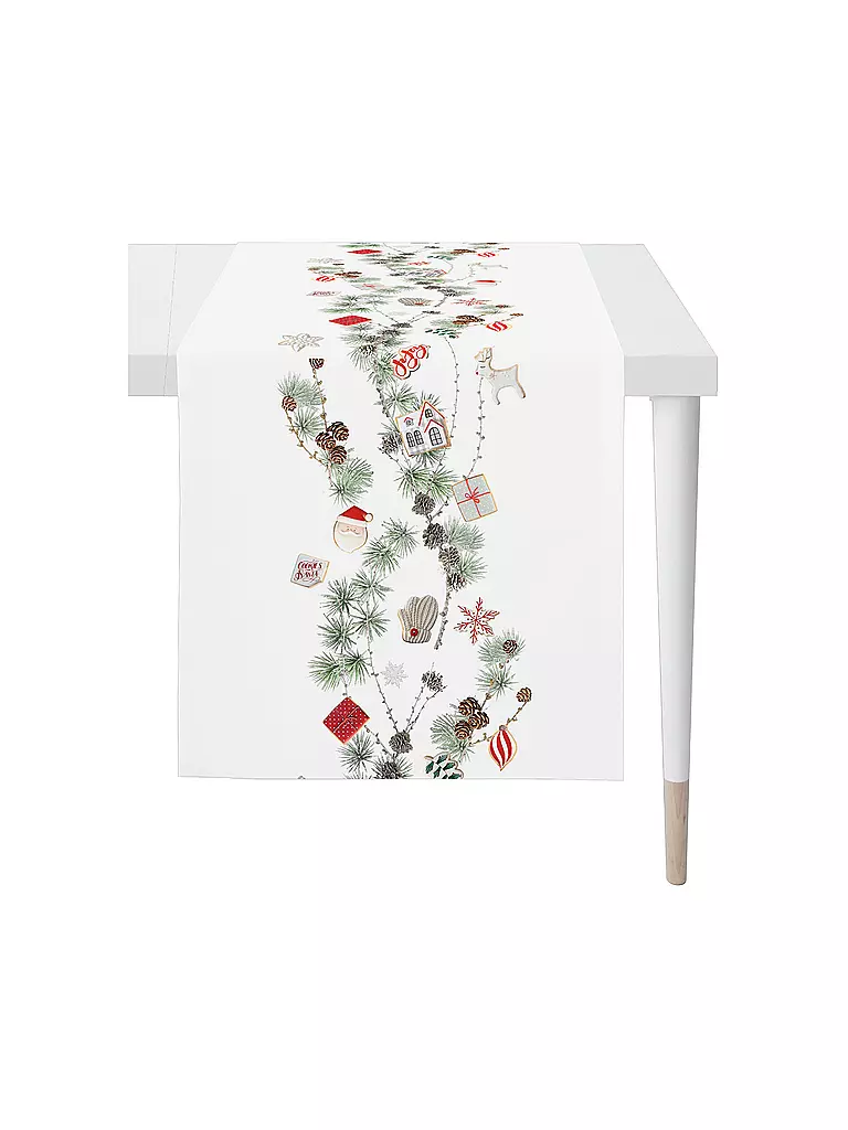 APELT | Chemin de table de Noël 140x46cm SEASON Blanc | weiss