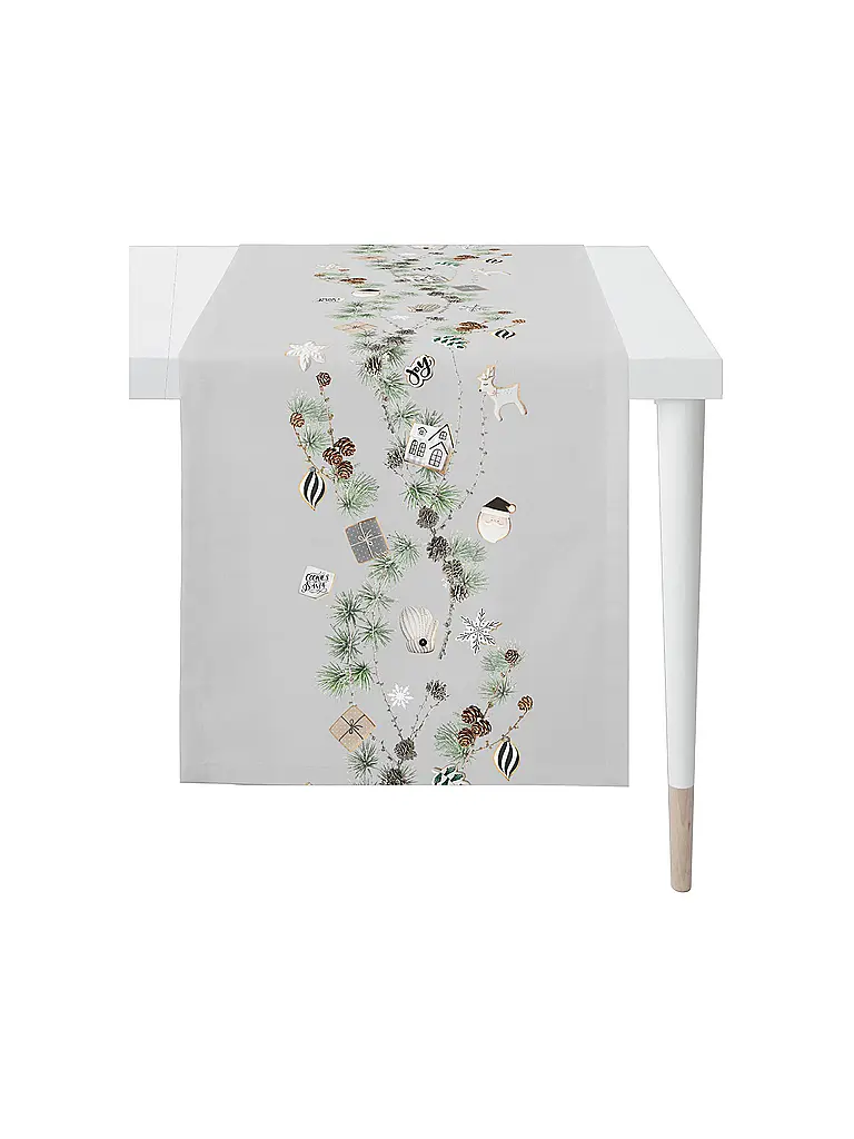 APELT | Chemin de table de Noël 140x46cm SEASON Blanc | weiss