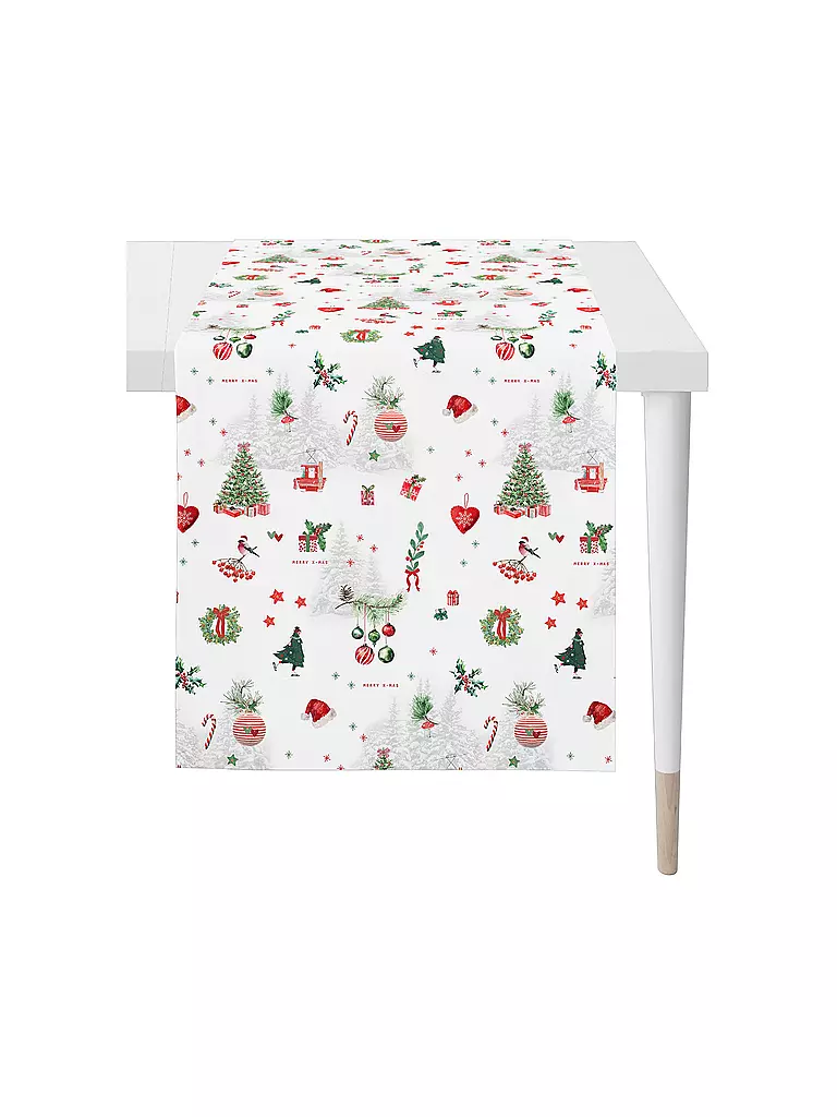 APELT | Chemin de table de Noël 140x48cm SEASON Blanc | weiss