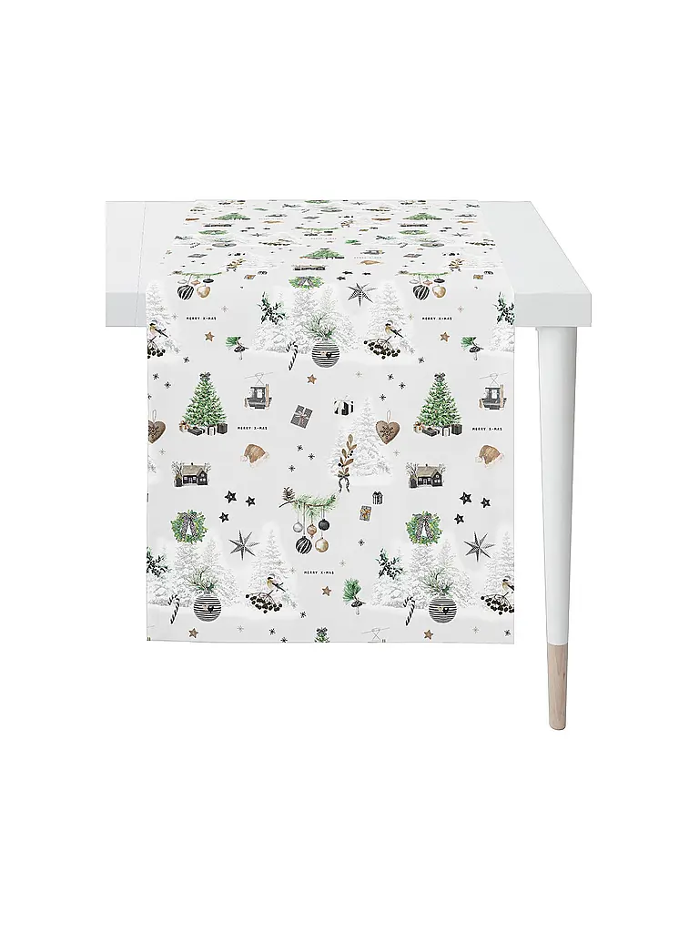 APELT | Chemin de table de Noël 140x48cm SEASON Blanc | weiss