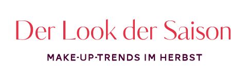 Le look de la saison en rouge et TENDANCES MAQUILLAGE AUTOMNE en violet foncé. Le fond est blanc.