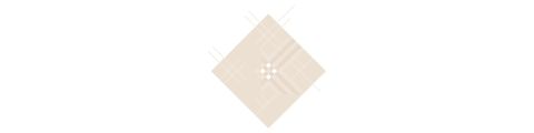 Losange beige avec des lignes diagonales qui se croisent et de petits carrés blancs au centre, sur fond gris clair.