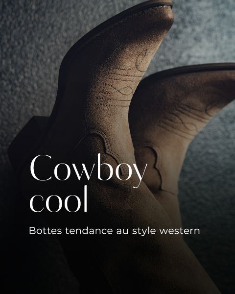 Cowboy cool. Bottes tendance au style western.