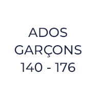 Le texte à l'intérieur d'un cercle blanc est : "ADOS GARÇONS 140 - 176" en lettres foncées.