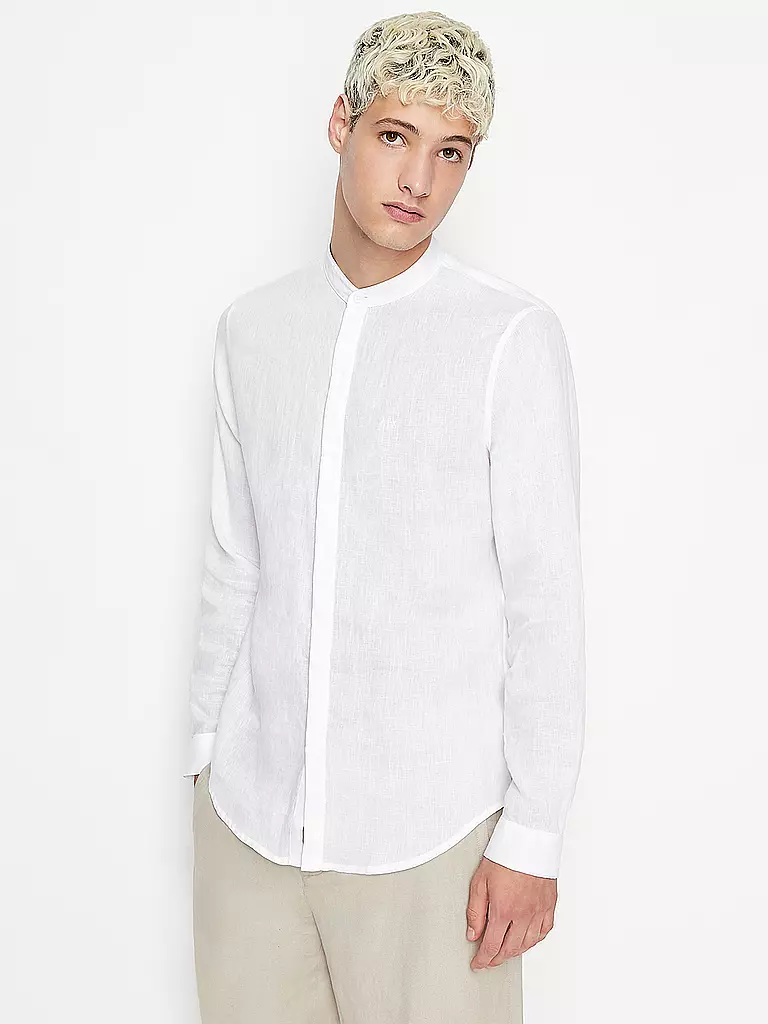 ARMANI EXCHANGE | Leinenhemd Regular Fit  | Blanc