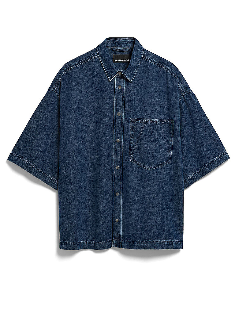 Chemise en jean bleu marine S