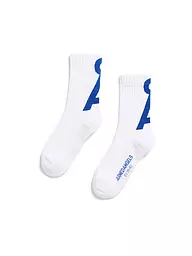 ARMEDANGELS | Chaussettes SAAMUS pigment bleu-vert cendré | Blanc