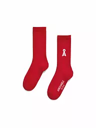 ARMEDANGELS | Chaussettes SAAMUS BOLD oatmilk black | Rouge