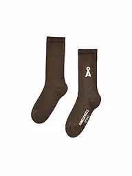 ARMEDANGELS | Chaussettes SAAMUS BOLD oatmilk black | Marron