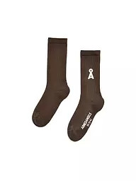 ARMEDANGELS | Chaussettes SAAMUS BOLD oatmilk black | Marron