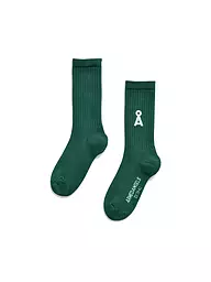 ARMEDANGELS | Chaussettes SAAMUS BOLD oatmilk black | Vert foncé